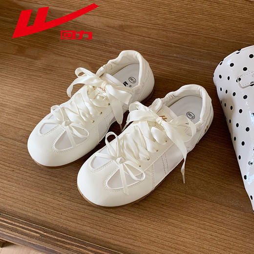 回力芭蕾德训鞋女2025新款复古小白鞋圆头黄色多巴胺泡芙鞋板鞋子WXY-M366N 商品图3