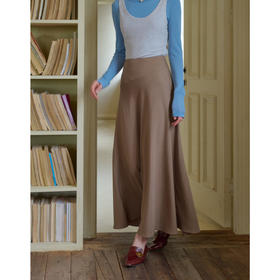 SimpleRetro天丝亚麻法式垂感斜裁半身裙女