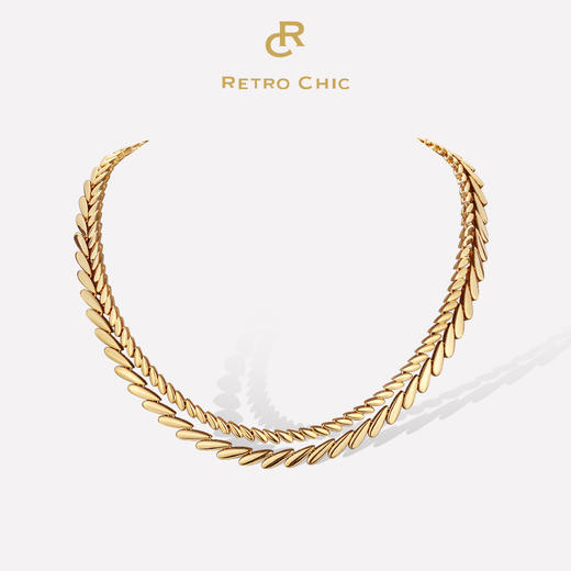 【高海宁&迪丽热巴&孙怡&刘忻&惠英红&程潇&侯佩岑&陈粒同款】Retro Chic意大利复古时尚首饰 金色麦穗项链 商品图0