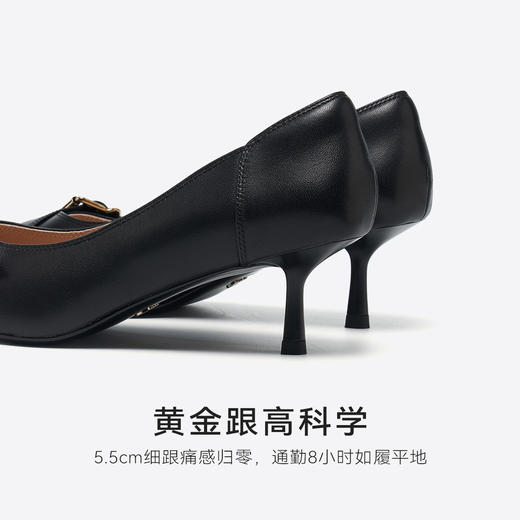 【职场必备】星期六金属方扣尖头细高跟SSD3111095 商品图14