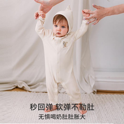 【宝宝服饰】嫚熙婴儿连体衣竹棉羊毛连身衣宝宝爬服哈衣 商品图3