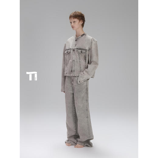 启世录TIWILLTANG“渐墨阈现”水洗牛仔夹克套装 商品图2