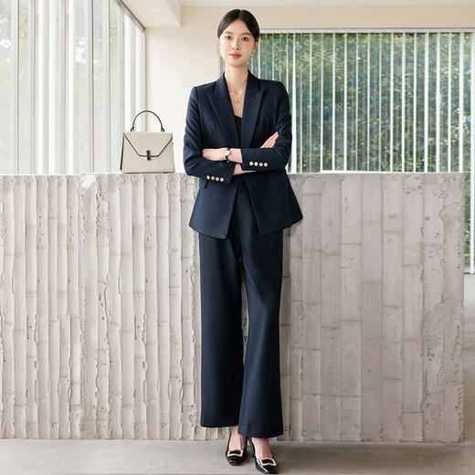 IWY/藏青色气质干练西装套装女正式场合接待销售职业装总裁正装WCP093 商品图1