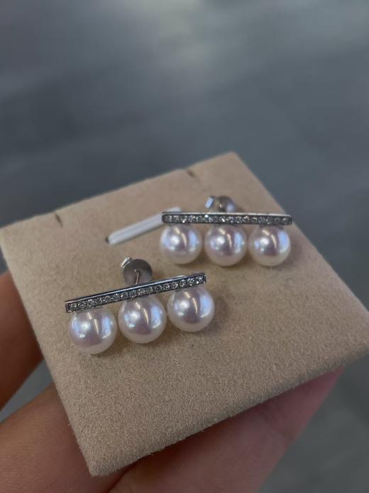 平衡木akoya珍珠耳钉 商品图0