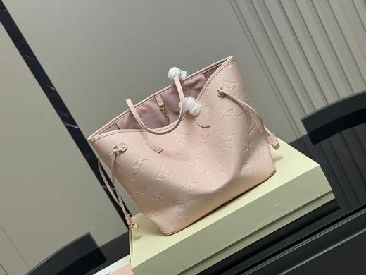 D080652粉色压花Neverfull单肩手提包中号购物袋 商品图3