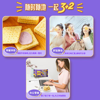 康师傅 3+2苏打夹心饼干 蓝莓味500g 休闲零食 早餐下午茶 /休闲食品 /饼干 /夹心饼干 商品图4