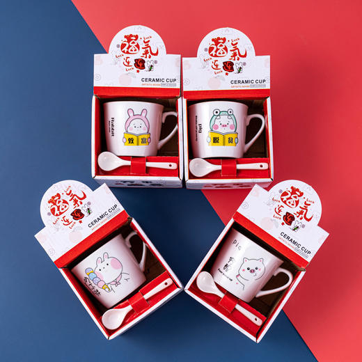 【超值4个家庭组合装】创意陶瓷杯 活动赠送卡通咖啡杯 实用杯子 马克创意卡通陶瓷杯，实用又有趣，送出满满心意☕✨ 商品图12