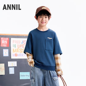 【实体店同款】男童圆领长袖上衣秋季新款安奈儿童装AB531128