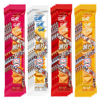 乐吧 非油炸薯片热门休闲零食（烧烤+番茄+鸡肉+咖喱）混合装 800g /休闲食品 /膨化食品 /薯片 商品图5
