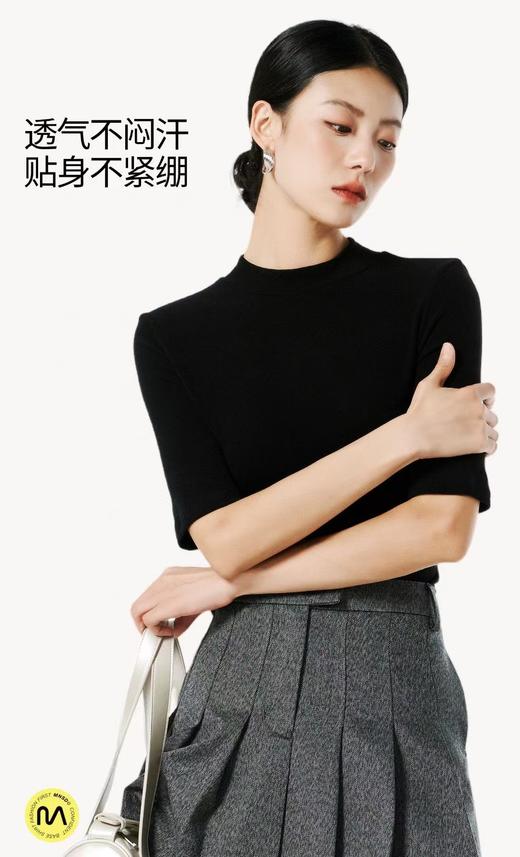 LS竹纤维女士时尚气质半高领五分袖3054 商品图7