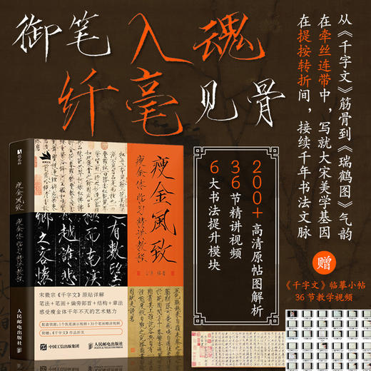 瘦金风致 瘦金体临习精讲教 千字文瑞鹤图书法临摹教程精讲字帖教程 书法练习瘦金体行书楷书 附视频教程 商品图0