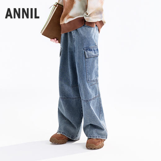 【实体店同款】男童全腰梭织牛仔单裤秋季新款安奈儿童装AB536111 商品图2