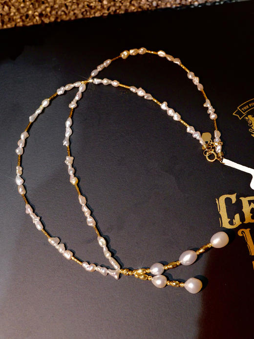 巴洛克18K金 垂落流苏吊坠巴洛克珍珠项链(3-5天左右) 商品图8