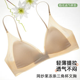 雅黛俪女士文胸夏季薄款三角杯网眼透气轻薄款胸罩