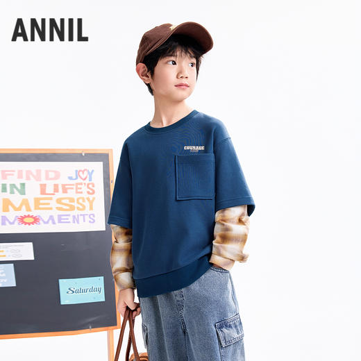 【实体店同款】男童圆领长袖上衣秋季新款安奈儿童装AB531128 商品图1