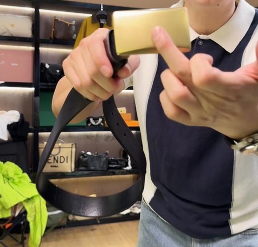 商务休闲必备金色方扣皮带百搭显气质 商品图4