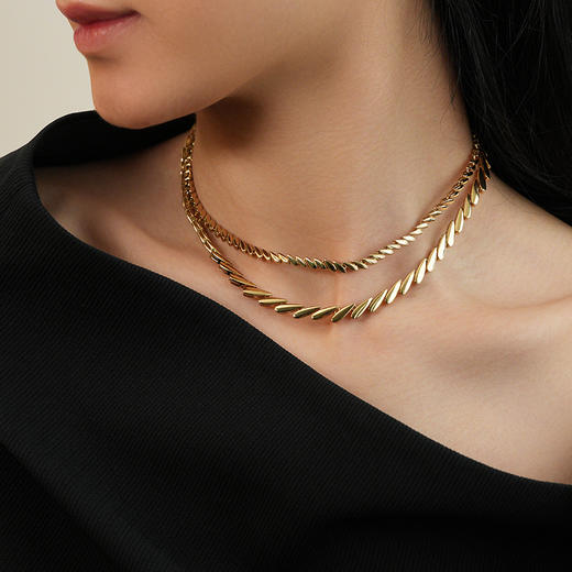 【高海宁&迪丽热巴&孙怡&刘忻&惠英红&程潇&侯佩岑&陈粒同款】Retro Chic意大利复古时尚首饰 金色麦穗项链 商品图1