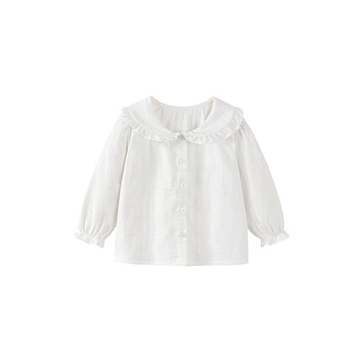 迷你巴拉女童长袖衬衫2025新品甜美百搭翻领全棉宝宝上衣 商品图4