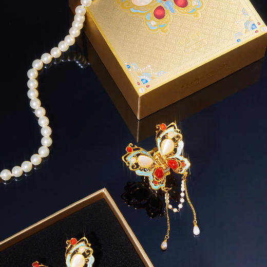 【故宫饰品】珍宝蝴蝶抓夹发抓鲨鱼夹发夹文创夹子七夕生日礼物女生 商品图2