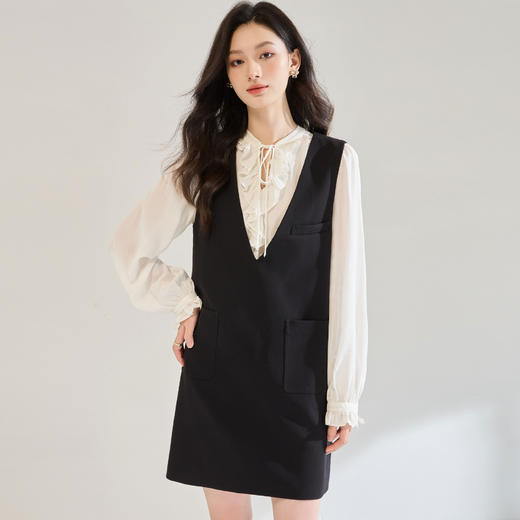 「高货sh」全新升级【铂金会员183/天猫239/差价56】(14200)洛诗琳法式荷叶边系带衬衫2025秋季浪漫天丝雪纺上衣女 商品图4