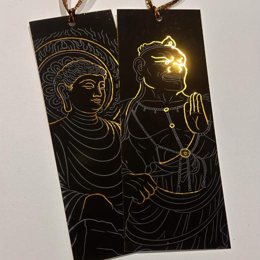 创意金光刮刮画书签龙门石窟雕塑diy便签手工制作礼物解压玩具 商品图2