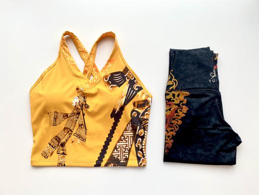 【现货秒发】壁虎瑜伽【醉春风-套装】限量款印花瑜伽套装（可拆卸胸垫） 商品图9