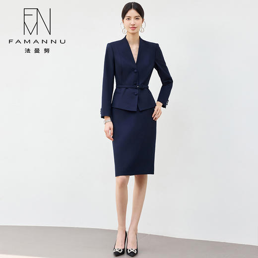 IWY/气质黑色英伦风西装半裙女秋冬长袖新款销售接待职业裙装25CS741 商品图4