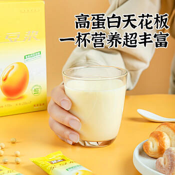 龙王金豆浆粉甜味480克（30g*16条）纯早餐冲饮高蛋白可冷泡独立包装 /水饮冲调 /冲饮谷物 /豆浆/豆奶粉 商品图5