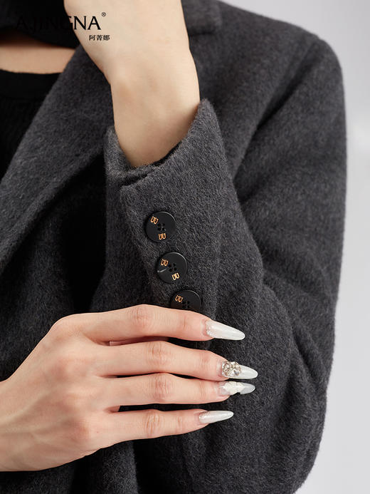 【商城同款】阿菁娜一手长百搭通勤羊毛大衣F30D211022 商品图4