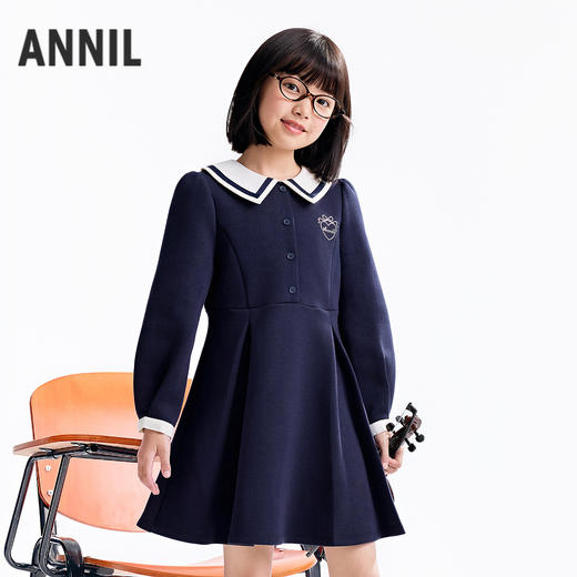 【实体店同款】女童长袖连衣裙秋季新款安奈儿童装AG533316 商品图0