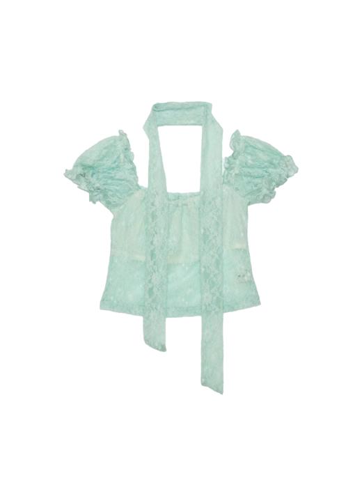 Kaiy Xiao 早秋系列 蕾丝泡泡袖短袖上衣 商品图4