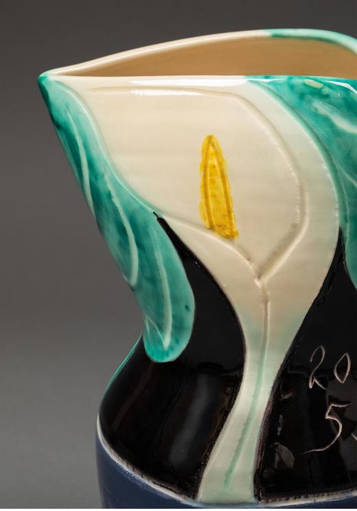 独角鹿西洋古董西班牙艺术巨匠毕加索与法国Madoura工坊合作出品限量装饰陶瓶「Pichet aux Arums (A.R.189) 马蹄莲水罐 189」 商品图3