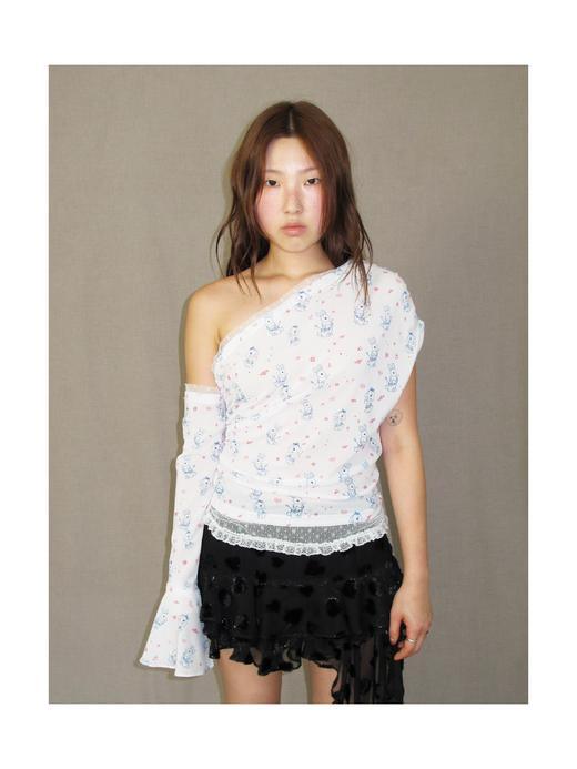 Kaiy Xiao 早秋系列 满月小兔子斜肩长袖 商品图0