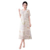 GYYays5227高端大牌连衣裙女装新款气质中老年妈妈夏季减龄显瘦高档冰丝长裙 商品缩略图4