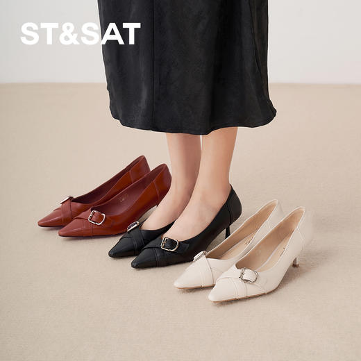 【职场必备】星期六金属方扣尖头细高跟SSD3111095 商品图4