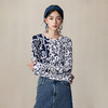 【林栖设计小店】（现货）生活在左蓝印花纹毛织上衣复古传统气质2025秋冬新款修身针织衫女1954109 商品缩略图1