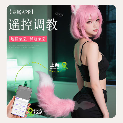 姬欲app远程遥控狐狸尾巴后庭肛塞强震刺激 商品图1