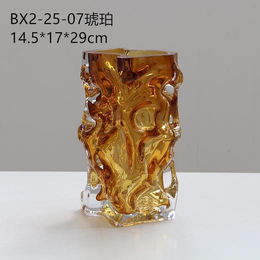 北欧高级感方口彩色水晶厚底玻璃花瓶居家桌面百合水培软装装饰品 商品图6