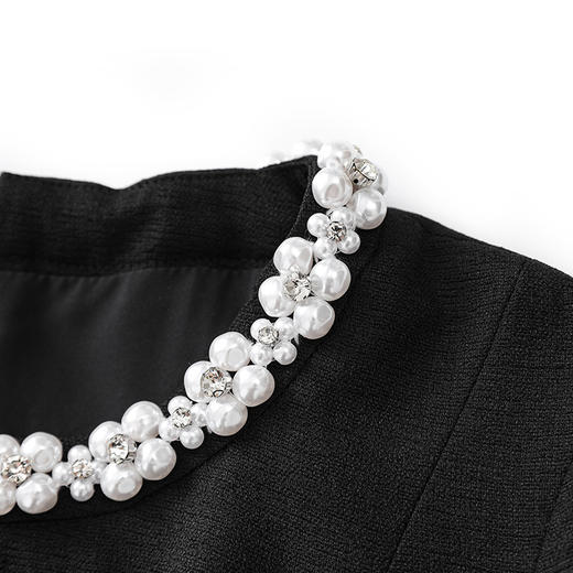 「高货wl」全新升级【铂金会员339/天猫459/差价120】(20047)洛诗琳轻奢重工钉珠连衣裙2025夏季气质肌理感收腰裙子女 商品图3