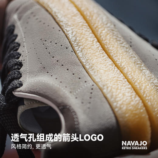 马登2025夏季新款男士纯灰色复古做旧休闲鞋纳瓦霍百搭厚底板鞋子 商品图3