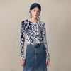 【林栖设计小店】（现货）生活在左蓝印花纹毛织上衣复古传统气质2025秋冬新款修身针织衫女1954109 商品缩略图0