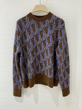 男款圆领长袖針織提花毛衣010