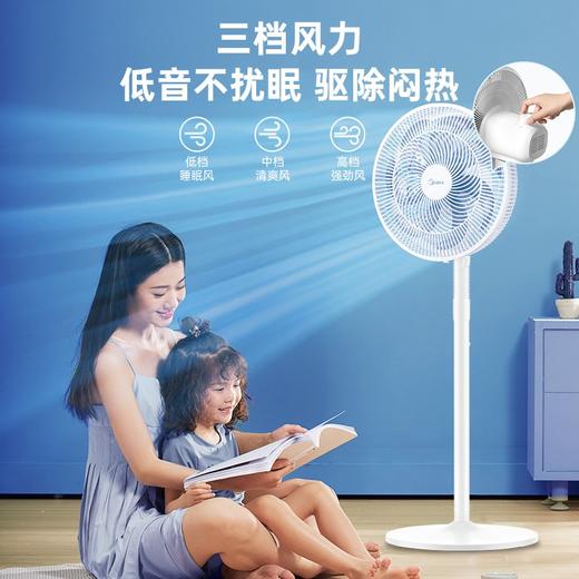 美的（Midea）电风扇落地电扇台式桌面台扇办公室宿舍低音空气循环扇小电扇白色落地扇 SAF30AC 商品图4