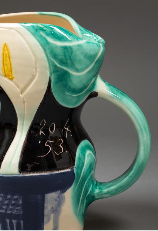 独角鹿西洋古董西班牙艺术巨匠毕加索与法国Madoura工坊合作出品限量装饰陶瓶「Pichet aux Arums (A.R.189) 马蹄莲水罐 189」 商品图5