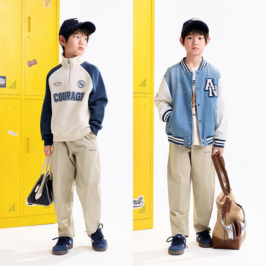 【实体店同款】男童全腰梭织单裤秋季新款安奈儿童装AB536114 商品图3