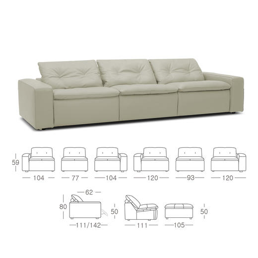 顾家家居整装 意式极简皮艺固定沙发KZ.9065克劳德G 商品图8