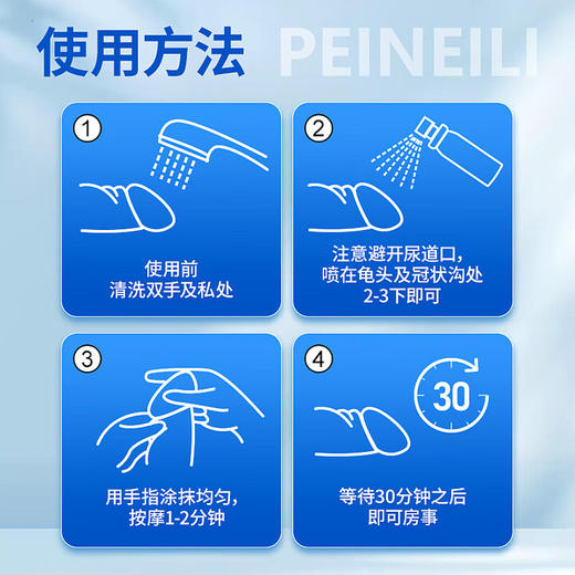 倍耐力(PEINEILI) 倍爱力延时喷剂 蓝金加强版男用喷雾 成人情趣用品 15ml 商品图2