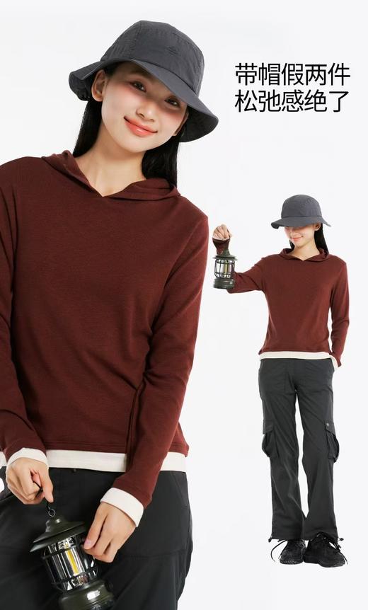 LS竹纤维女士时尚叠穿带帽假两件3063 商品图4