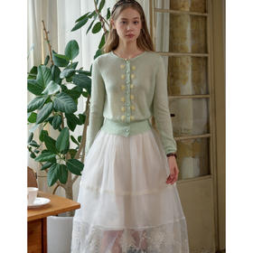 SimpleRetro法式清新手工刺绣圆领针织衫女