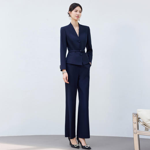 IWY/高级感藏青色西装套装女秋冬干练修身售楼部销售接待职业装25CP8120 商品图2